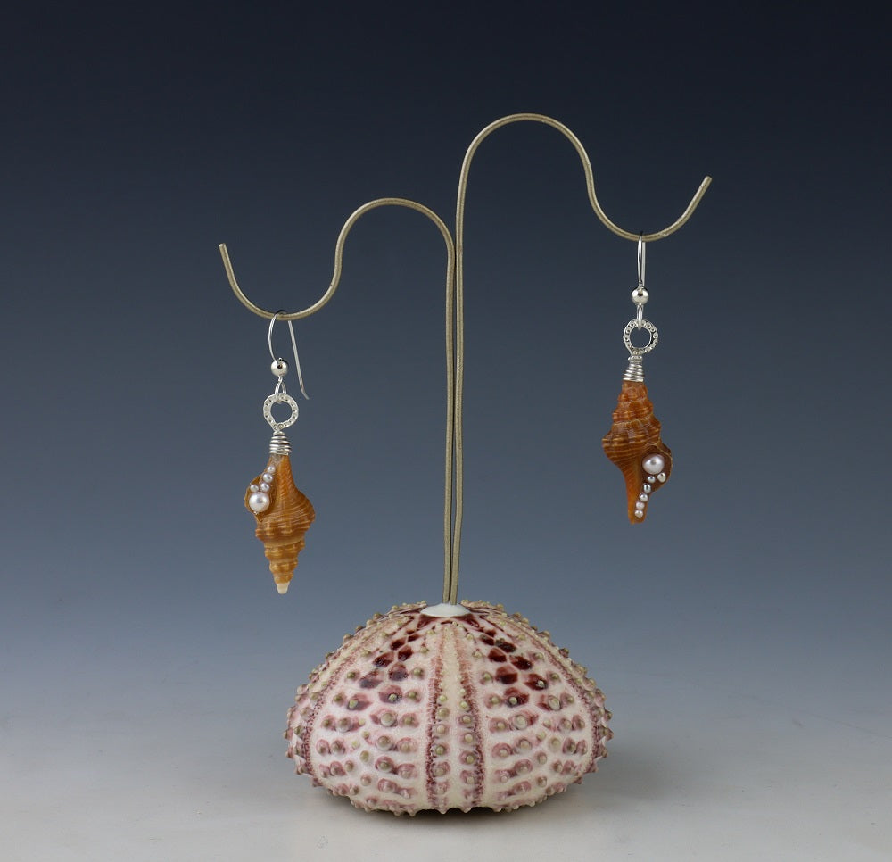 Horse Conch Shell Drop Earrings