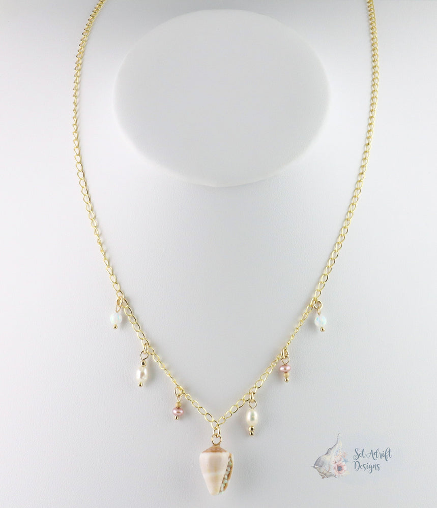 Cone Shell & Freshwater Pearl Necklace