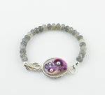 Violet Coral Shell & Labradorite Bracelet