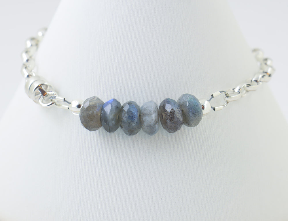 Labradorite Bead & Chain Bracelet