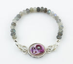 Violet Coral Shell & Labradorite Interchangeable Bracelet