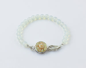 Lightening Whelk & Opalite Bead Bracelet
