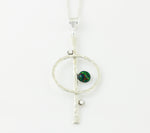 Hammered Circle & Stick Pendant: Large