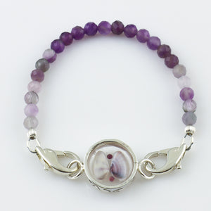 
            
                Load image into Gallery viewer, Purple Coquina Shell &amp;amp; Faceted Amethyst Beaded Bracelet
            
        