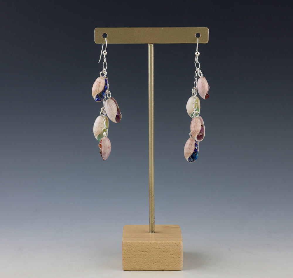 
            
                Load image into Gallery viewer, Long Bubble Shell Statement Earrings
            
        