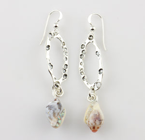 
            
                Load image into Gallery viewer, Sterling Silver and Dove Shell Drop Earrings
            
        