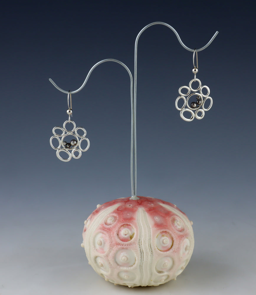 Bubble & Pebble Drop Cluster Earrings