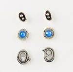 Sterling Silver Stud Earrings: Set of 3